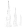 vidaXL Set Coni Luce LED Decorativi Acrilici Bianco Freddo 30/45/60cm