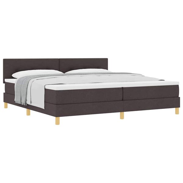 vidaXL Letto box spring con materasso Marrone scuro 200 x 200 cm