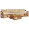 vidaXL Set di divani da esterno con cuscino 5 pcs Naturale e Beige