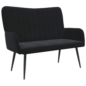 vidaXL Divano a 2 Posti Nero 115 x 61 x 87 cm Velluto