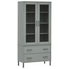 vidaXL Libreria Gambe Metallo Grigio 85x35x172,5cm Legno Massello OSLO