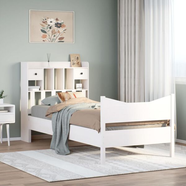 vidaXL Letto senza Materasso Bianco 90x190 cm in Legno Massello Pino