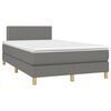 vidaXL Giroletto a Molle con Materasso Grigio Scuro 120x190cm Tessuto