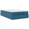 vidaXL Struttura Letto Pouf con Materasso Blu Scuro 120x200 cm Velluto
