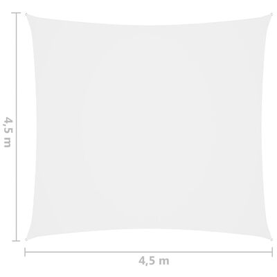 vidaXL Parasole a Vela in Tela Oxford Quadrata 4,5x4,5 m Bianco