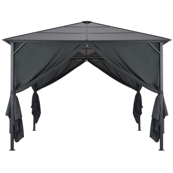 vidaXL Gazebo con Tende in Alluminio 3x3 m Nero