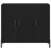 vidaXL Credenza Rovere Nero 90 x 34 x 80 cm Legno multistrato