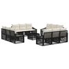 vidaXL Set Divano da Giardino 13 pz Nero polyrattan