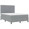 vidaXL Letto a molle con materasso Grigio chiaro 140 x 190 cm Tessuto