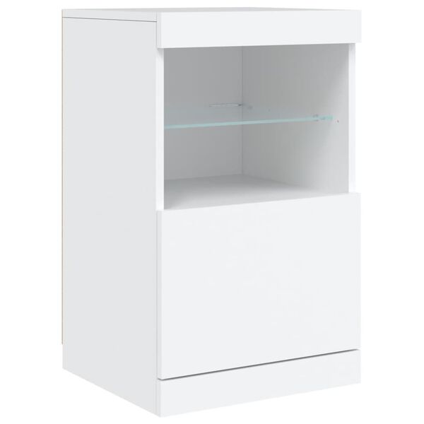 vidaXL Credenza con Luci LED Bianca 41x37x67 cm