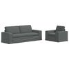 vidaXL Set di divani 2 pcs Grigio scuro 222 x 80 x 82 cm Tessuto