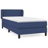 vidaXL Giroletto a Molle con Materasso Blu 90x200 cm inTessuto
