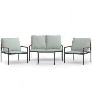 vidaXL Set Salotto da Giardino 4 pz con Cuscini in Acciaio Antracite