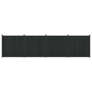vidaXL Pannello di Recinzione 4 pcs WPC e Alluminio Nero