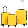 vidaXL Set Trolley a Custodia Rigida 3 pz Giallo in ABS