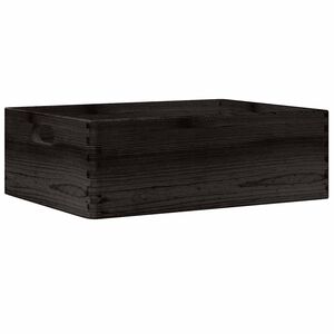 vidaXL Scatola in Legno con Manici Nera 40x30x13 cm in Legno di Pino