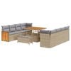 vidaXL Set Divano da Giardino 12 pcs Beige e Grigio Chiaro polyrattan