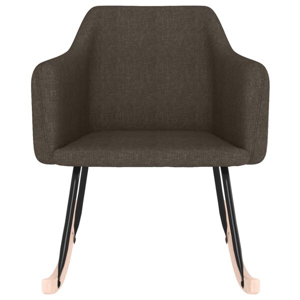 vidaXL Sedia a Dondolo Marrone Scuro in Tessuto