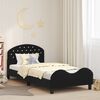 vidaXL Struttura letto bambini con testata Nero 90 x 200 cm Velluto