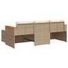 vidaXL Set Divano da Giardino 3 pz con Cuscini Beige in Polyrattan