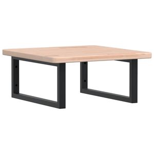 vidaXL Ripiano a Parete per Lavabo in Acciaio e Massello di Rovere