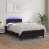 vidaXL Letto a Molle con Materasso e LED Nero 120x190 cm in Similpelle