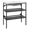 vidaXL Telaio per Lavabo da Bagno con Lavabo Integrato Nero in Ferro