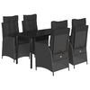 vidaXL Set da Pranzo da Giardino 5 pz Nero con Cuscini in Polyrattan