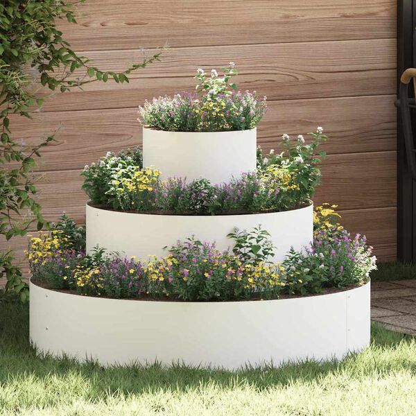 vidaXL Vaso da giardino Bianco 90 x 90 x 20 cm