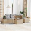 vidaXL Set Divano da Giardino 6 pcs Beige Poly Rattan