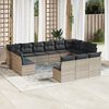 vidaXL Set Divani Giardino 13 pz con Cuscini Grigio Chiaro Polyrattan