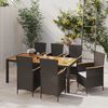 vidaXL Set da Pranzo da Giardino 7 pz con Cuscini in Polyrattan Nero