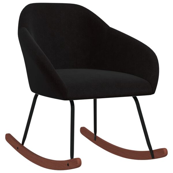 vidaXL Sedia a Dondolo Nera in Tessuto