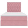 vidaXL Letto con contenitore e materasso Rosa 120 x 200 cm Velluto