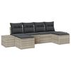 vidaXL Set Divano da Giardino 6 pcs Grigio chiaro polyrattan