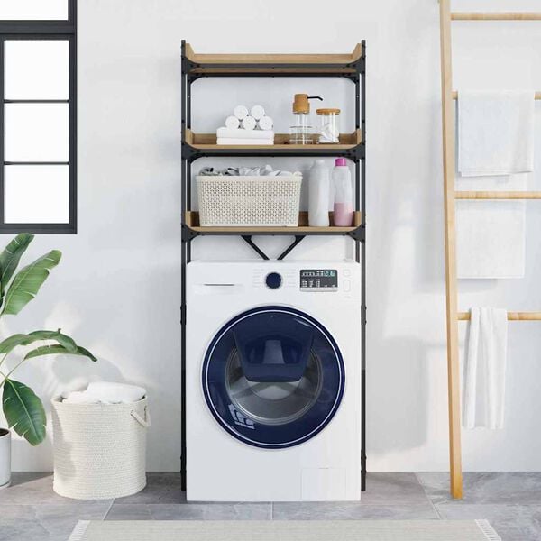 vidaXL Mensola per lavatrice Rovere artigianale 67 x 25 x 163 cm