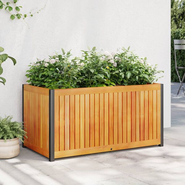 vidaXL Fioriera da Giardino 85x45x44 cm in Legno Acacia e Acciaio