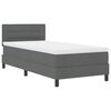 vidaXL Letto a molle con materasso Grigio scuro 80 x 200 cm Tessuto