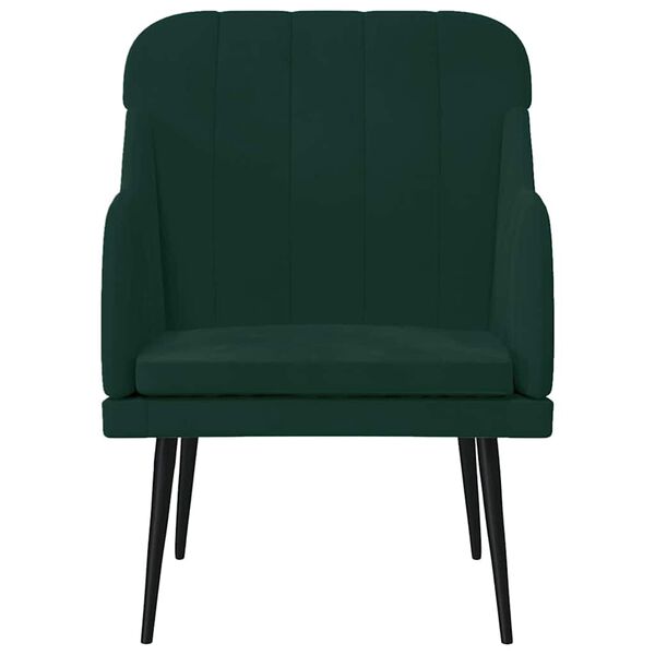 vidaXL Poltrona Verde Scuro 63x76x80 cm Velluto