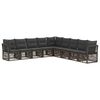 vidaXL Set Divano da Giardino 9 pcs Grigio polyrattan