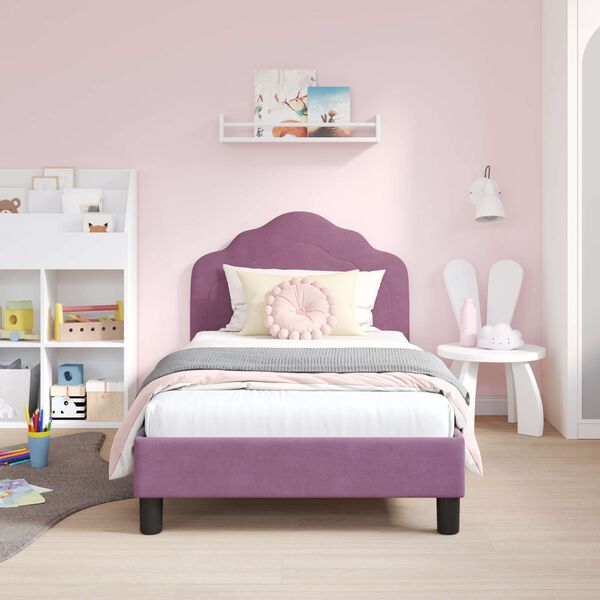 vidaXL Struttura letto bambini con testata Viola 80 x 160 cm Velluto