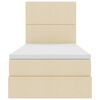 vidaXL Letto con contenitore e materasso Crema 100 x 200 cm Poliestere