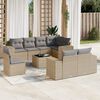 vidaXL Set Divano da Giardino 9 pz con Cuscini Beige in Polyrattan