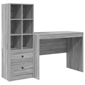 vidaXL Scrivania Grigio Sonoma 145.5 x 50 x 127 cm 2 pz