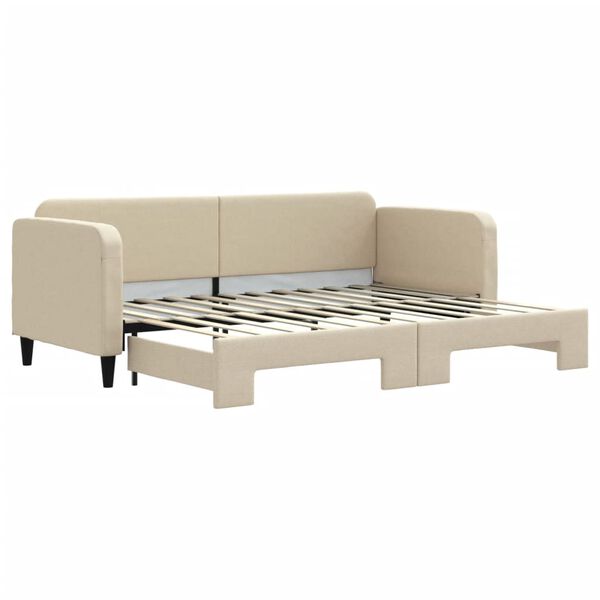 vidaXL Divano Letto con Letto Estraibile Crema 80x200 cm Tessuto