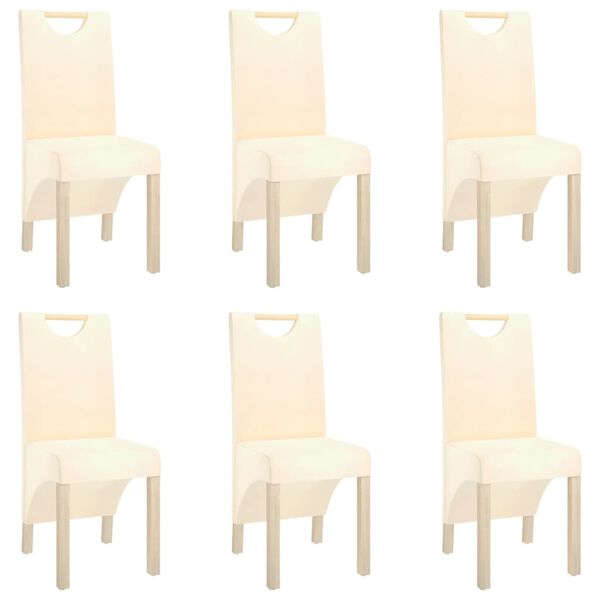 vidaXL Sedie da Pranzo 6 pz Crema in Tessuto