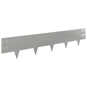 vidaXL Bordura per Prato 50 pcs 100 x 20 cm Acciaio Argento