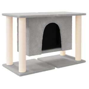 vidaXL Albero per Gatti con Tiragraffi in Sisal Grigio Chiaro 50 cm