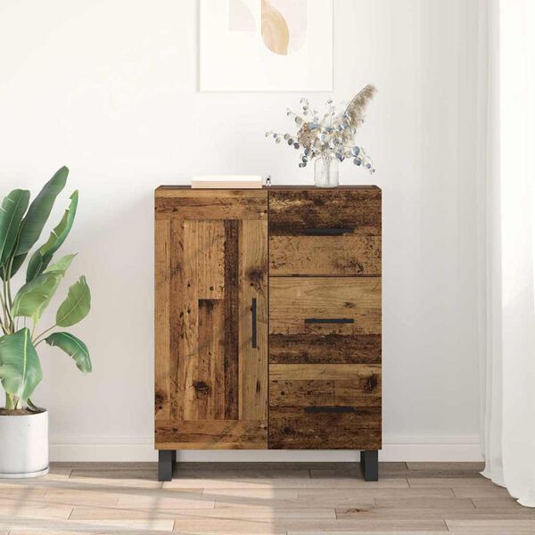 vidaXL Credenza con cassetto Legno vecchio 69,5 x 34 x 90 cm