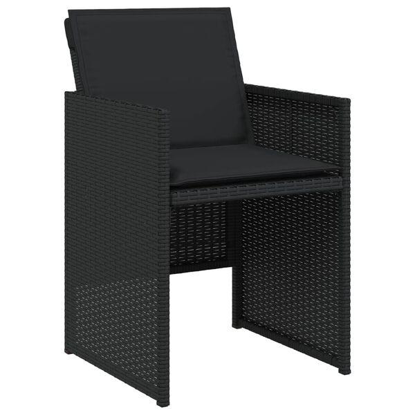 vidaXL Set da Pranzo da Giardino 11 pz con Cuscini in Polyrattan Nero